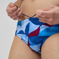 Slip de bain Hommes 8 cm Allover Digital pour Hommes Bleu/Violet