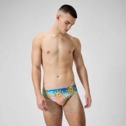 Slip de bain Hommes Escape 5 cm pour Hommes Jaune/Bleu