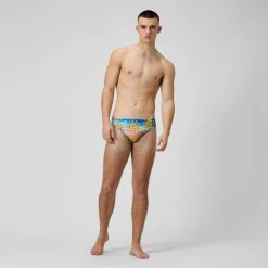 Slip de bain Hommes Escape 5 cm pour Hommes Jaune/Bleu