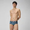 Slip de bain Hommes pour entraînement en club 13,5 cm Allover Noir/Bleu picton/Rouge sirène