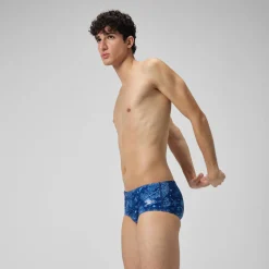 Slip de bain Hommes pour entraînement en club 13,5 cm Allover Bleu céruléen