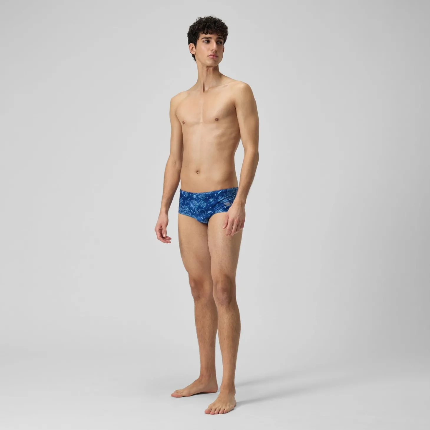 Slip de bain Hommes pour entraînement en club 13,5 cm Allover Bleu céruléen
