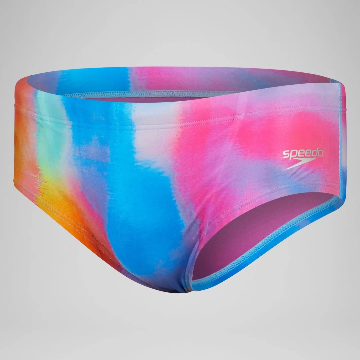 Slip de bain Hommes pour entraînement en club 13,5 cm Allover Rose kiki/Jus de citron/Bleu picton