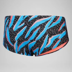 Slip de bain Hommes pour entraînement en club 13,5 cm Allover Noir/Bleu picton/Rouge sirène