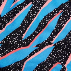 Slip de bain Hommes pour entraînement en club 13,5 cm Allover Noir/Bleu picton/Rouge sirène
