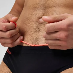 Slip de bain Hommes Tech Panel 7 cm pour Hommes Noir/Rouge sirène/Gris USA