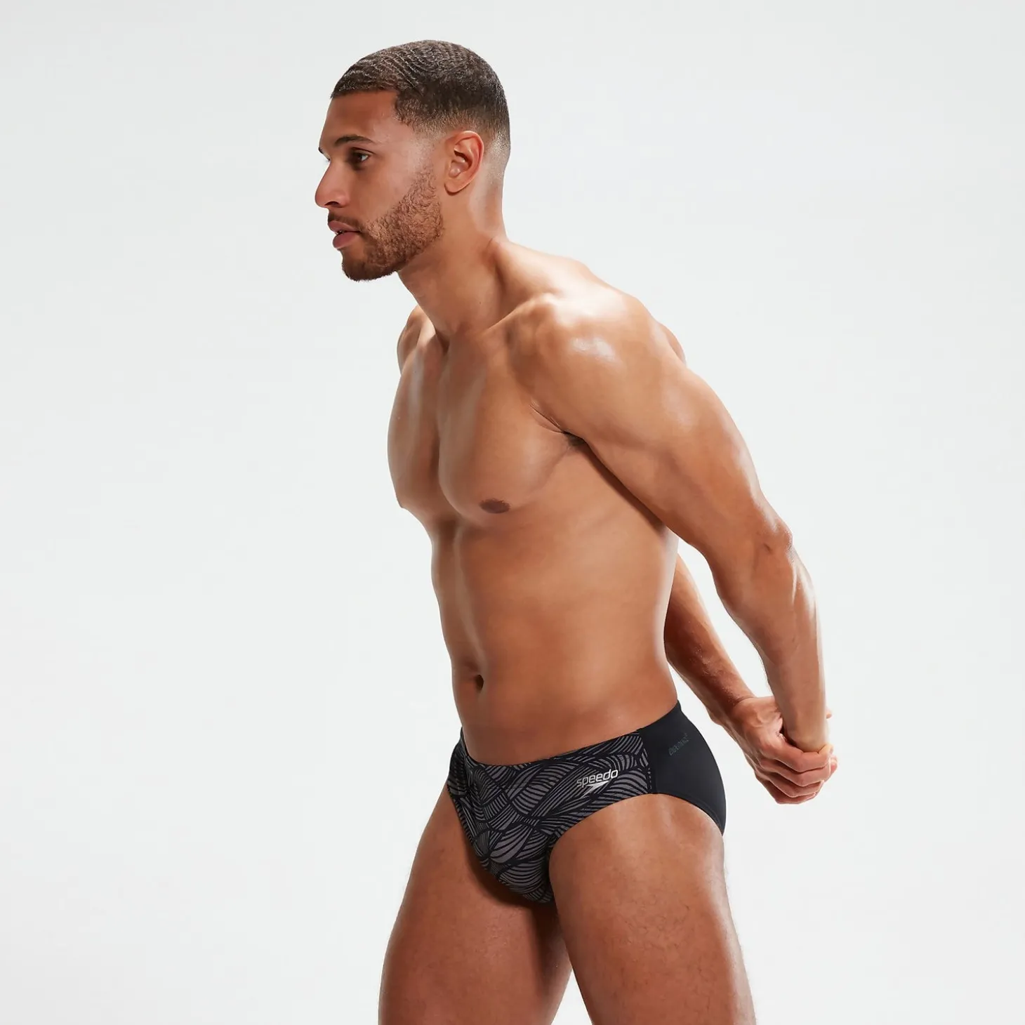 Slip Homme Club Training 7 cm noir/gris