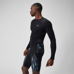 T-shirt rashguard Hommes END+ Splice pour Hommes Noir/Gris USA/Bleu marine