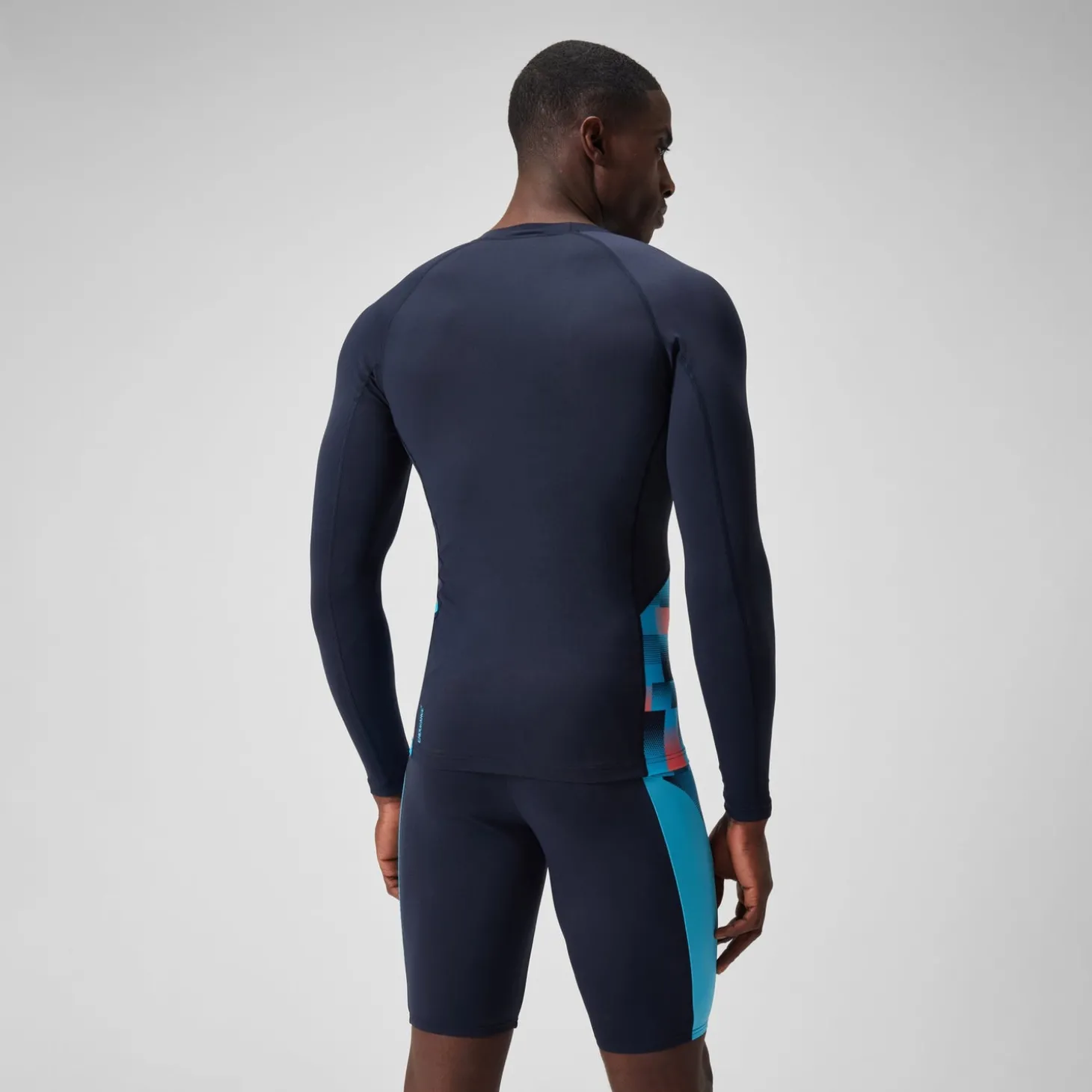 T-shirt rashguard Hommes END+ Splice pour Hommes Bleu Marine/Bleu