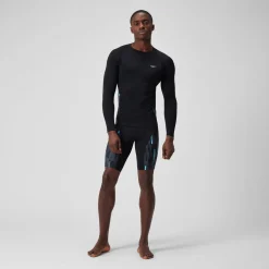 T-shirt rashguard Hommes END+ Splice pour Hommes Noir/Gris USA/Bleu marine