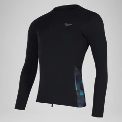 T-shirt rashguard Hommes END+ Splice pour Hommes Noir/Gris USA/Bleu marine