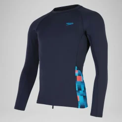 T-shirt rashguard Hommes END+ Splice pour Hommes Bleu Marine/Bleu